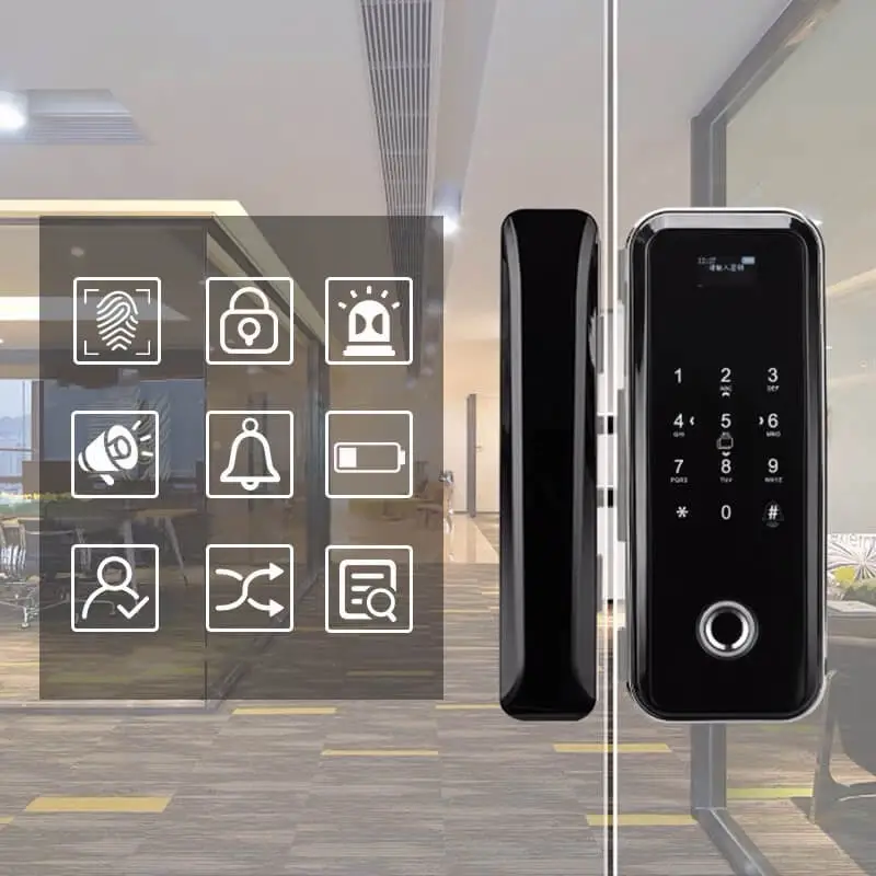glass door lock